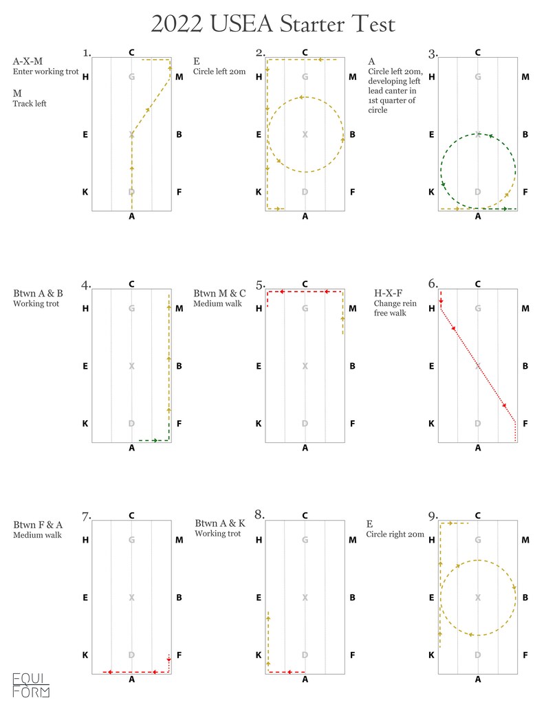 2022 USEA Starter Dressage Test Diagram Etsy
