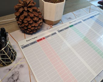 Eventing Ride Times Dry Erase Whiteboard