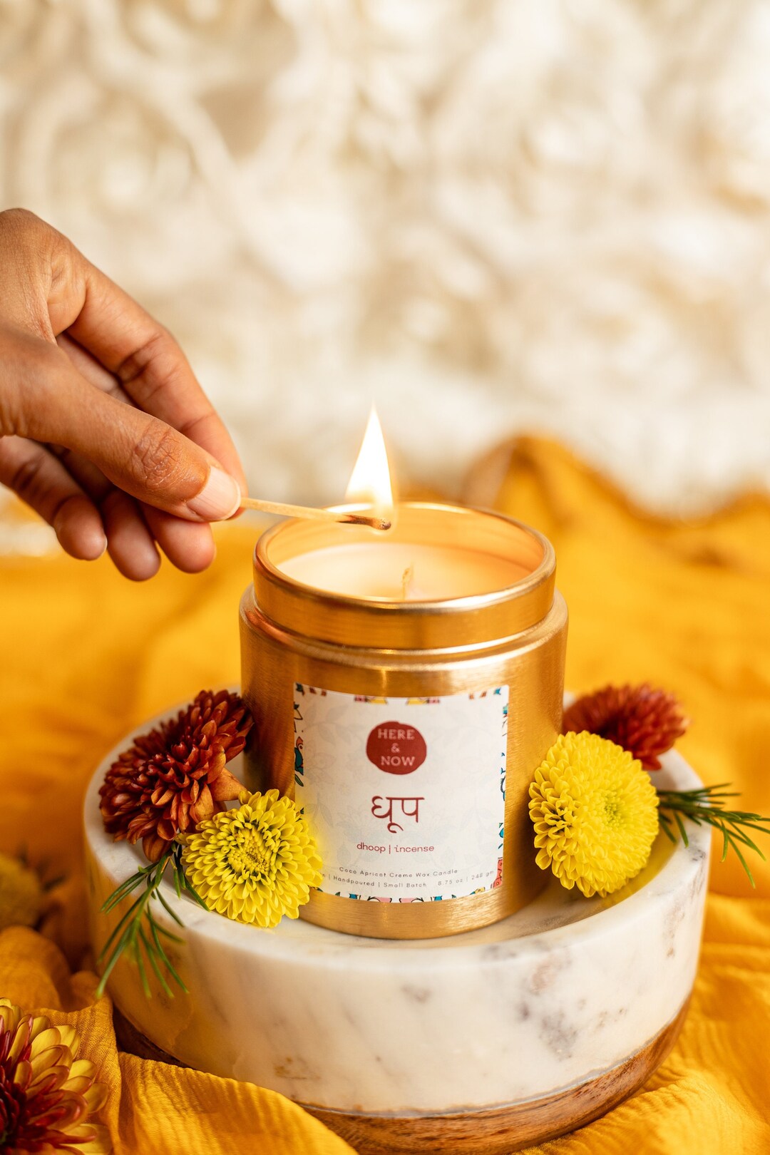 Dhoop Luxury Incense Scented Candle Clean Coconut Apricot Etsy