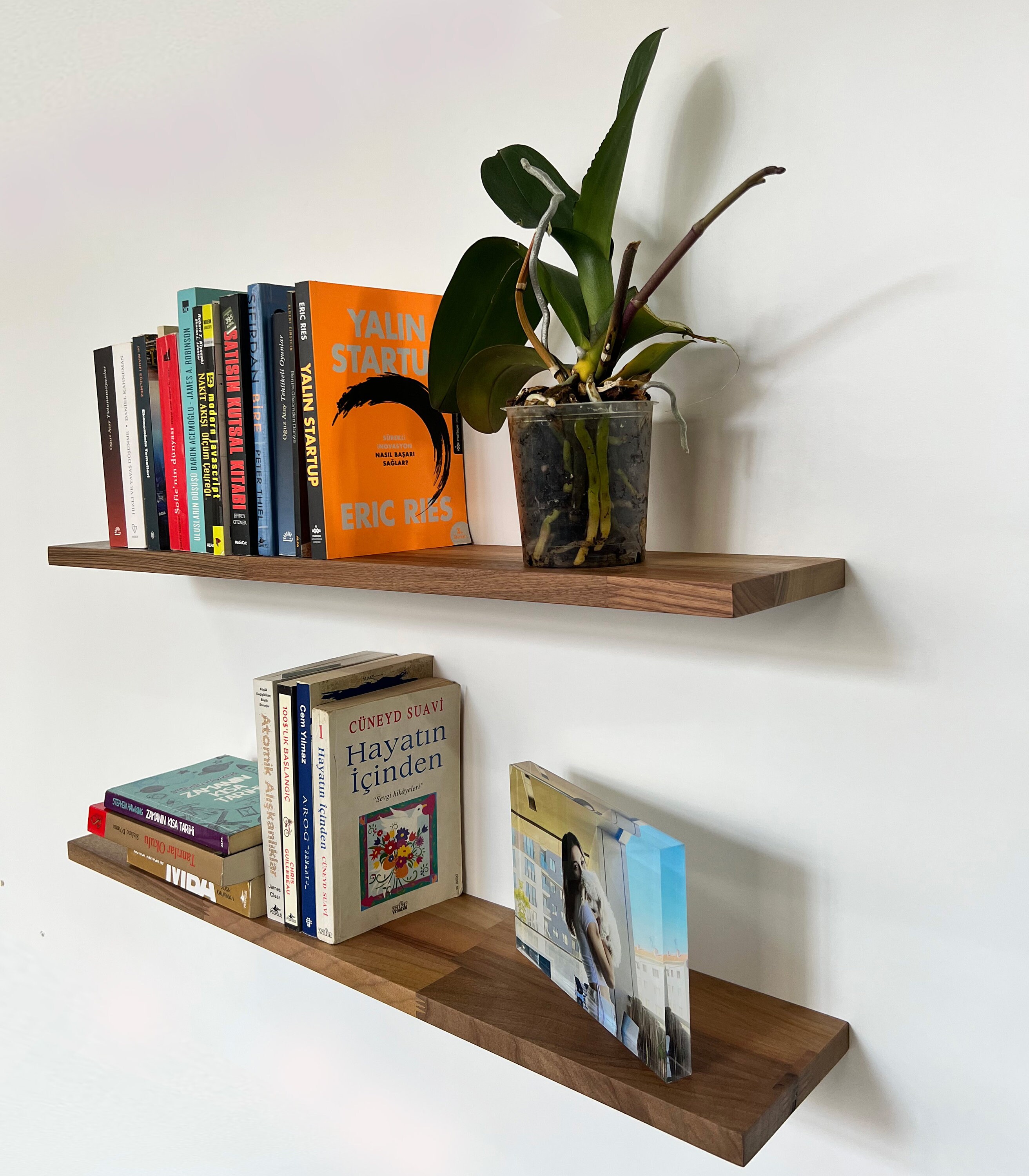 Modern Walnut Floating Shelves Custom Size Floating Shelves Etsy UK