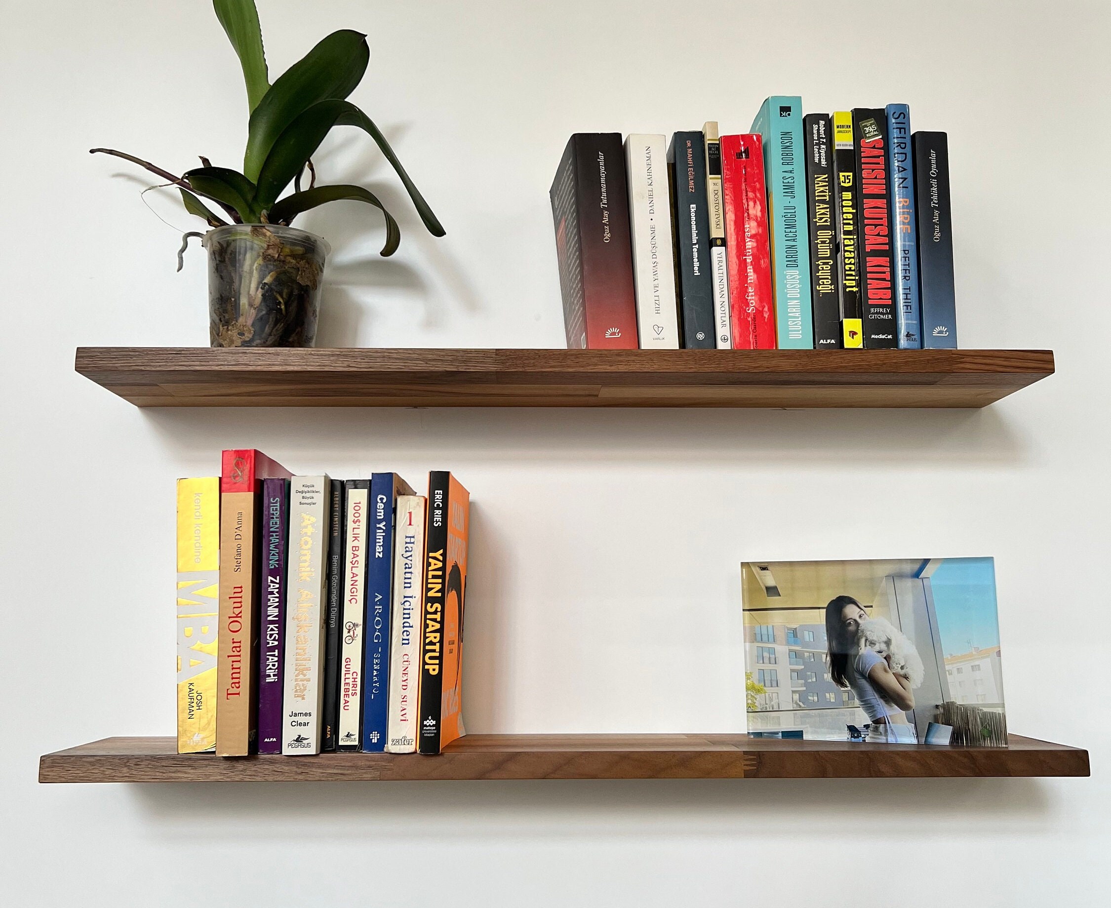 Modern Walnut Floating Shelves Custom Size Floating Shelves Etsy UK