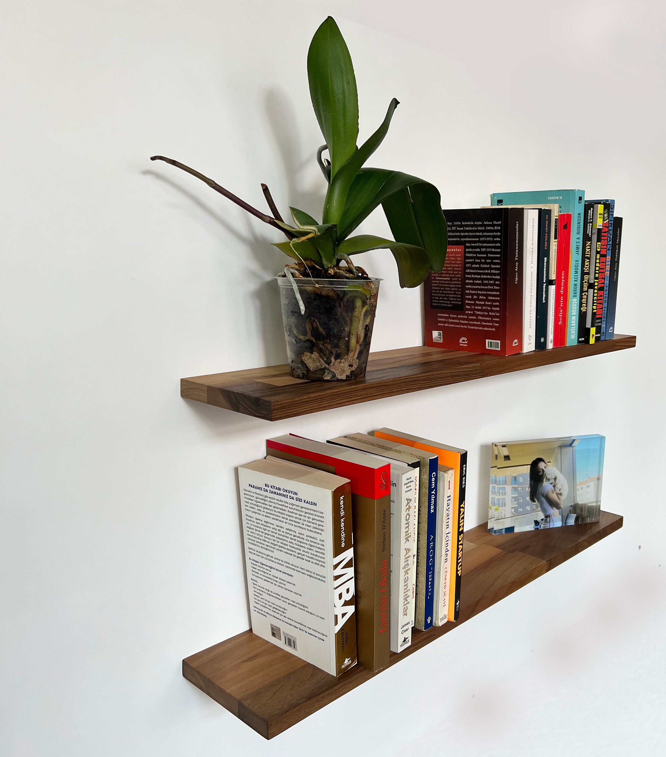 Modern Walnut Floating Shelves Custom Size Floating Shelves Etsy UK
