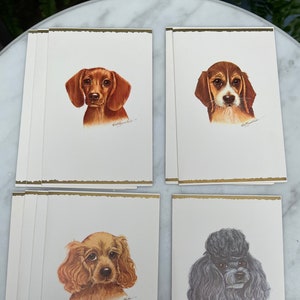Robert Guzman Forbes, Biglietti d'auguri con ritratto di cane, set vintage da 10 con 8 buste