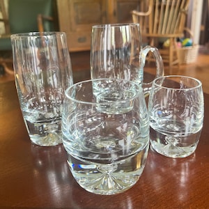 Krosnos Crystal Controlled Bubbled Base Glassware, Made in Poland