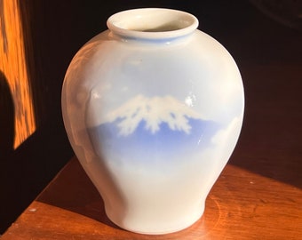 Fukagawa NYK Line Miniature Vase, Mt Fuji, Steamship Souvenir