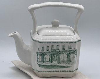 SADLER Tekanna med korghandtag, Vintage, Jackson's Teas Piccadilly-dekoration