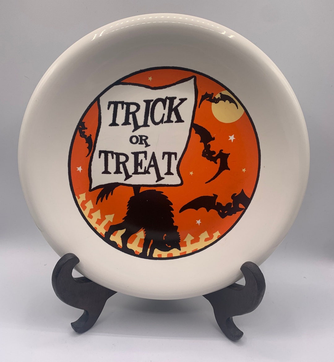 Halloween Dessert Plates Set of 4 Pottery Barn in Original Etsy