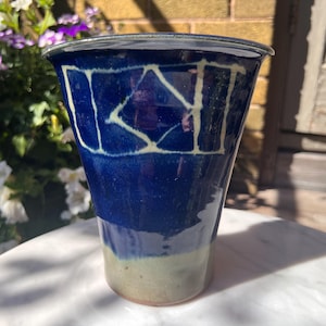 Studio Pottery Vase, Unique Shape, Signed SMITH