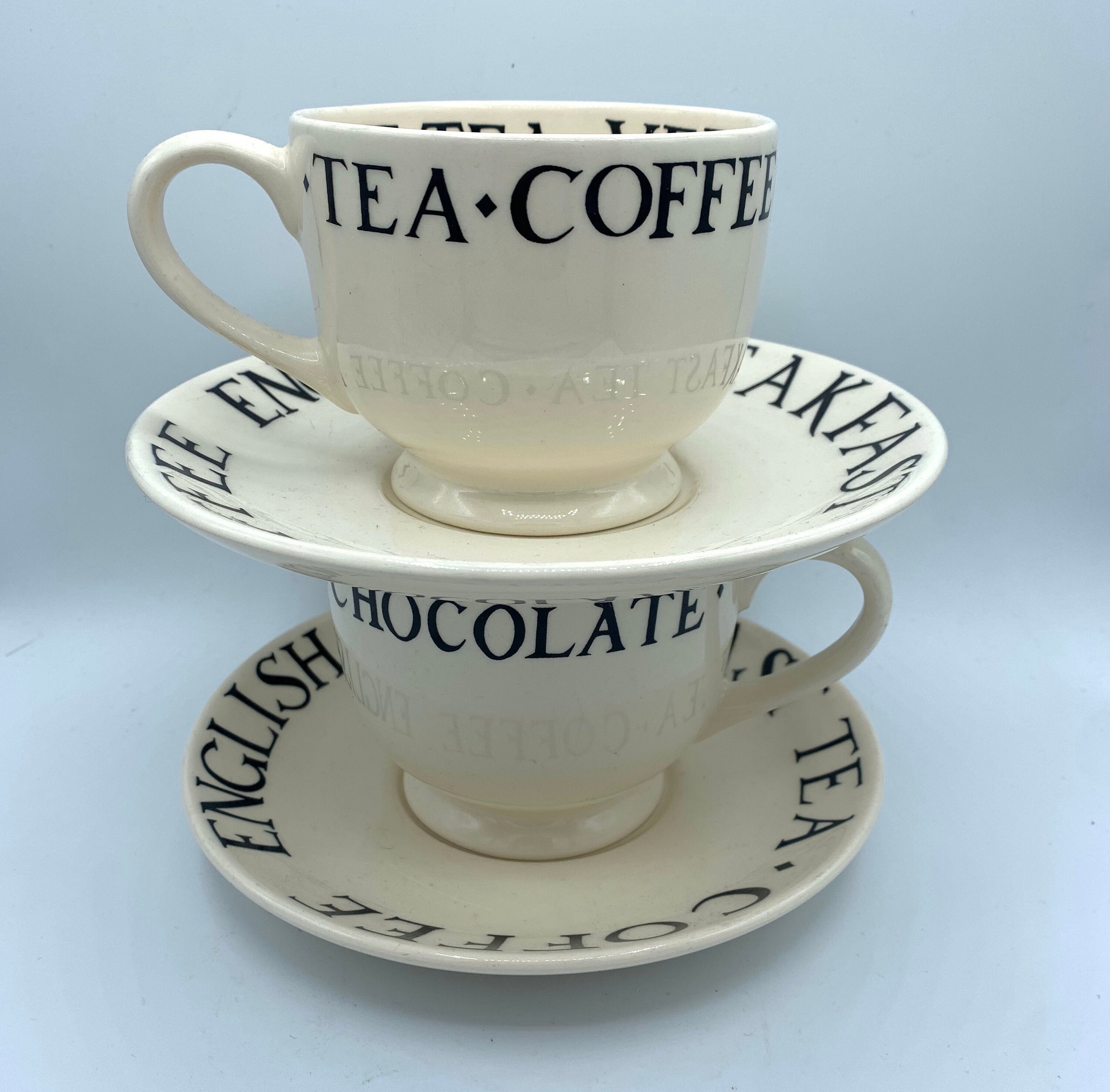 Two Emma Bridgewater Black Toast & Marmalade Large Teacups and Etsy