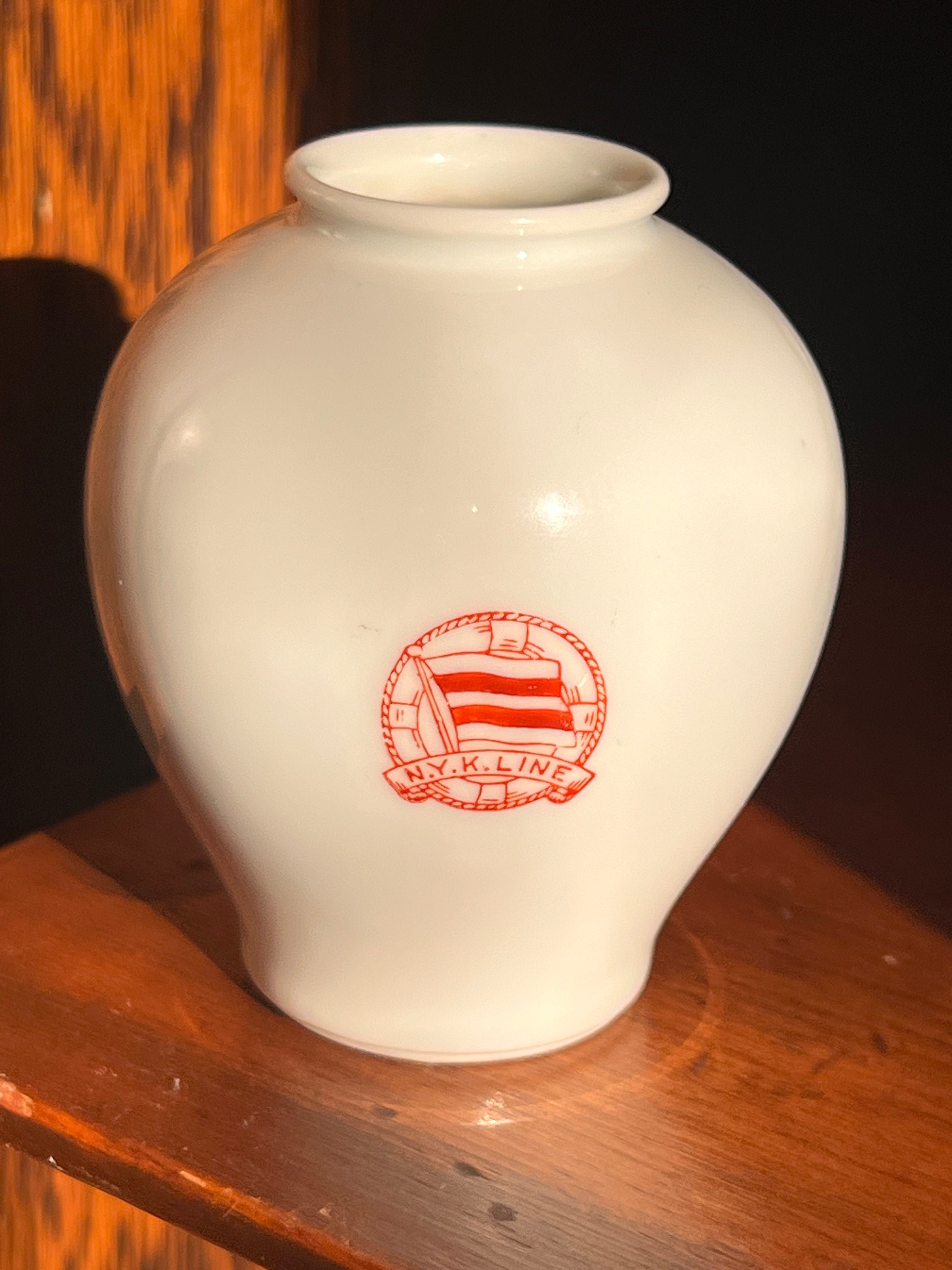 Fukagawa NYK Line Miniature Vase, Mt Fuji, Steamship Souvenir