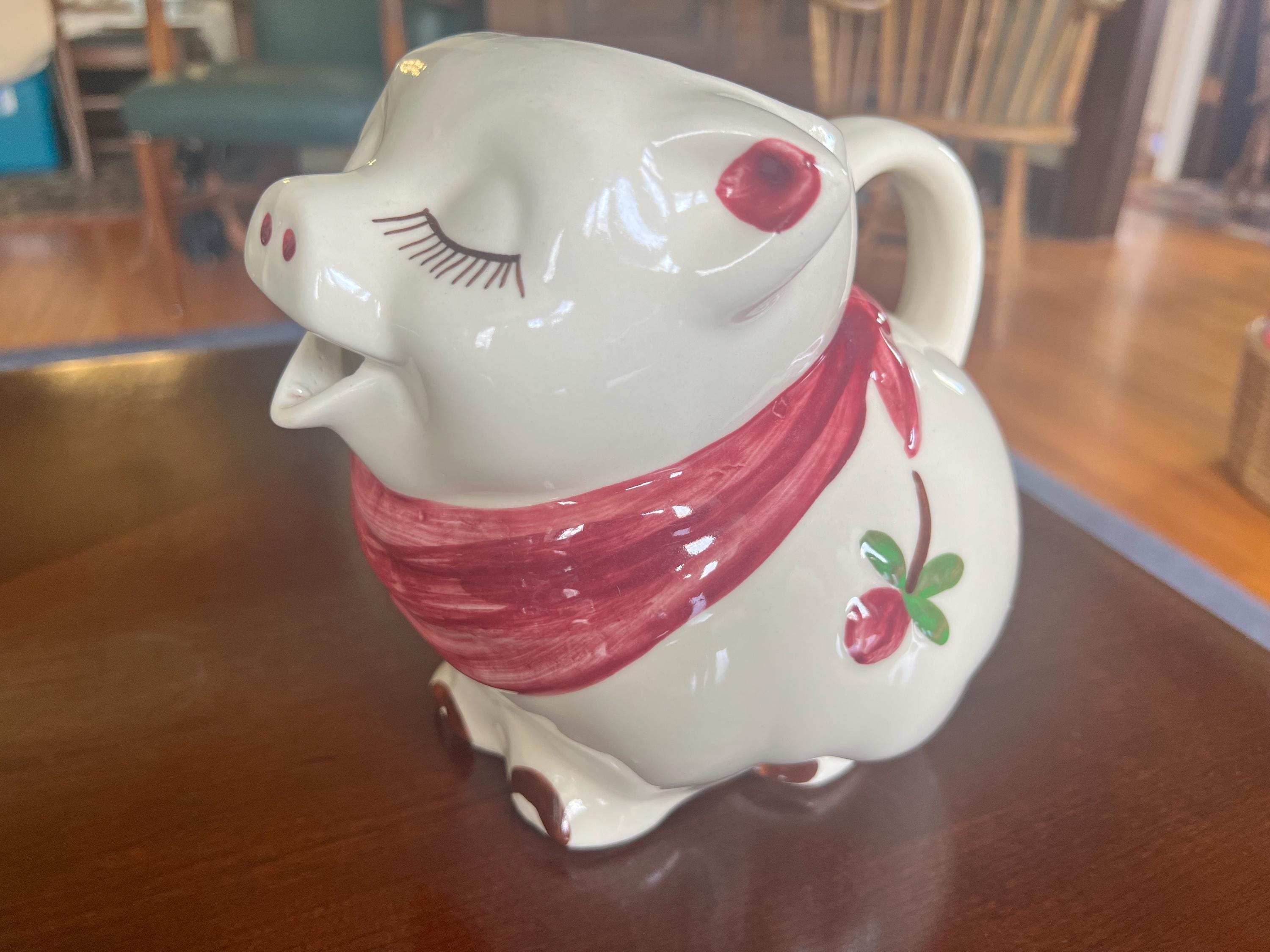 Shawnee Smiley Pig: A) Large Water Pitcher B) Creamer (each Sold