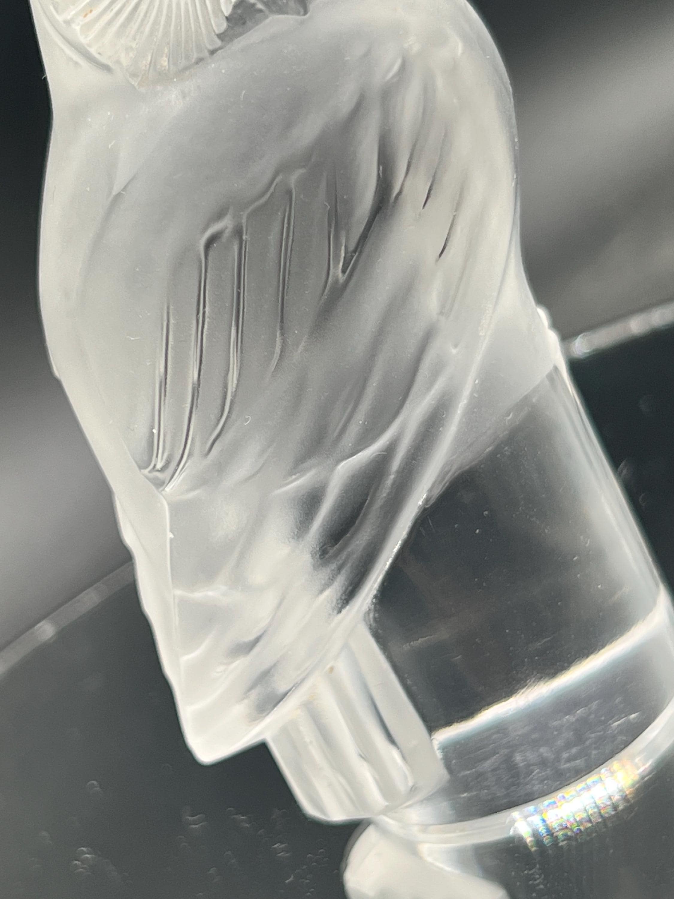 ラリック「シヴァーズ」クリスタルシュエット フクロウ サイン入り