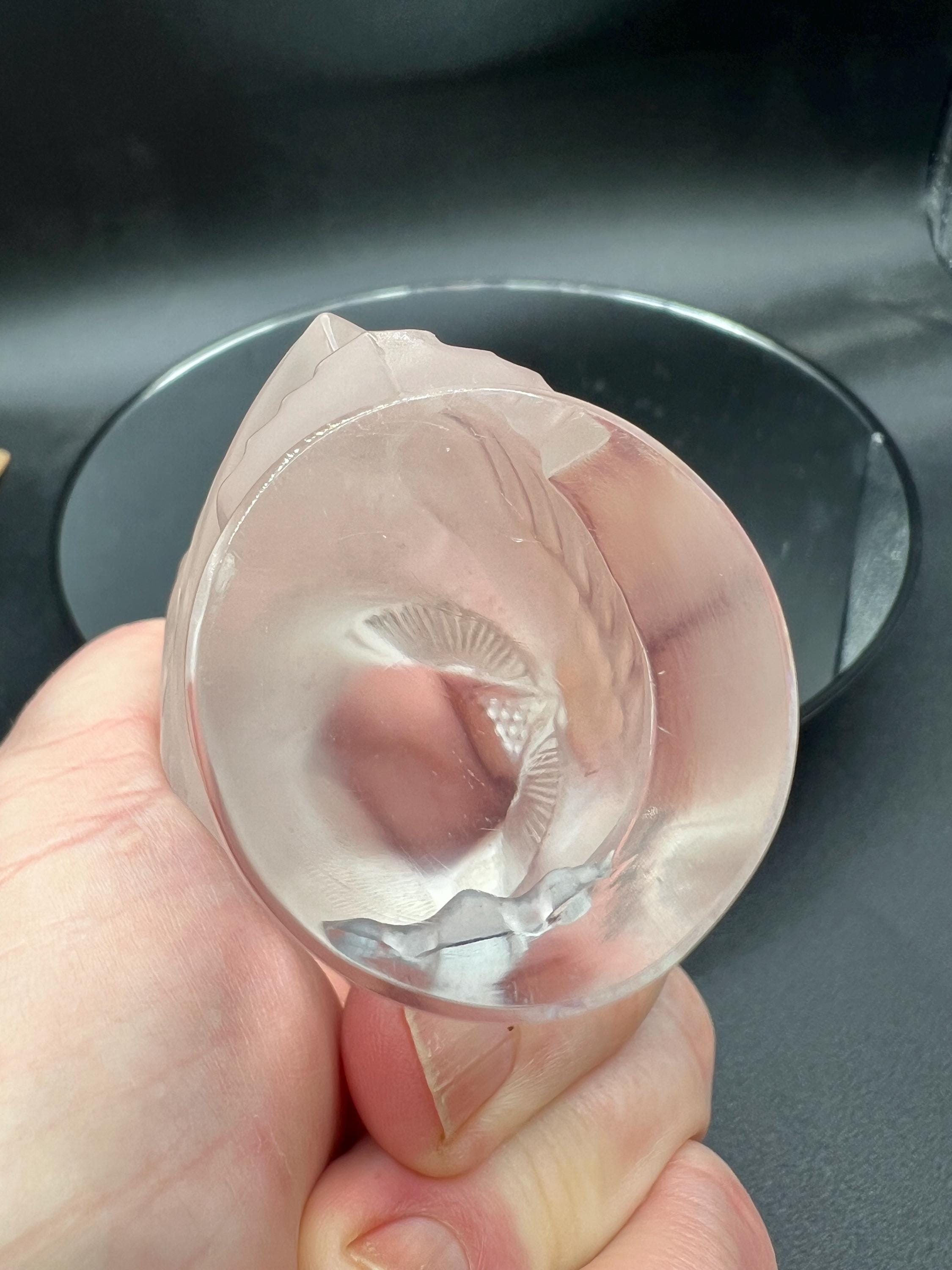 ラリック「シヴァーズ」クリスタルシュエット フクロウ サイン入り