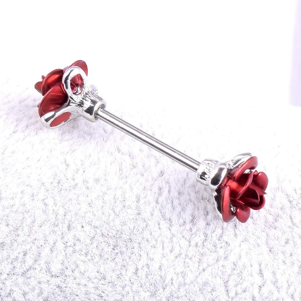 Pair of Red Rose Flower Nipple Ring Shields Sexy Piercing Etsy