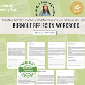 Burnout Reflection Workbook: 15 Section Self Reflection Journal, 179 Prompts, Mental Health Planner, Nervous System Tool, Digital Download