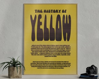 Póster amarillo, Arte vintage, Regalo de decoración de pared, Regalos retro, Arte amarillo, Arte de pared de moda, Impresión de arte amarillo, Decoración de pared vintage, Arte imprimible