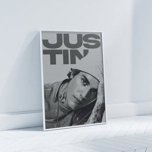Justin Bieber Poster - Bieber Poster - Pop Music Wall Art - Digital Print - Gray -Merch - Album Print - Justin Bieber Print - Downloadable