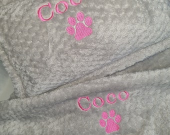 Pet Cushion and Blanket With Personalised Embroidery