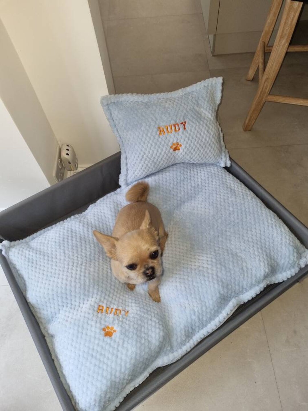 Luxurious Embroidered Personalised Pet Bed Cover and Cushion Etsy