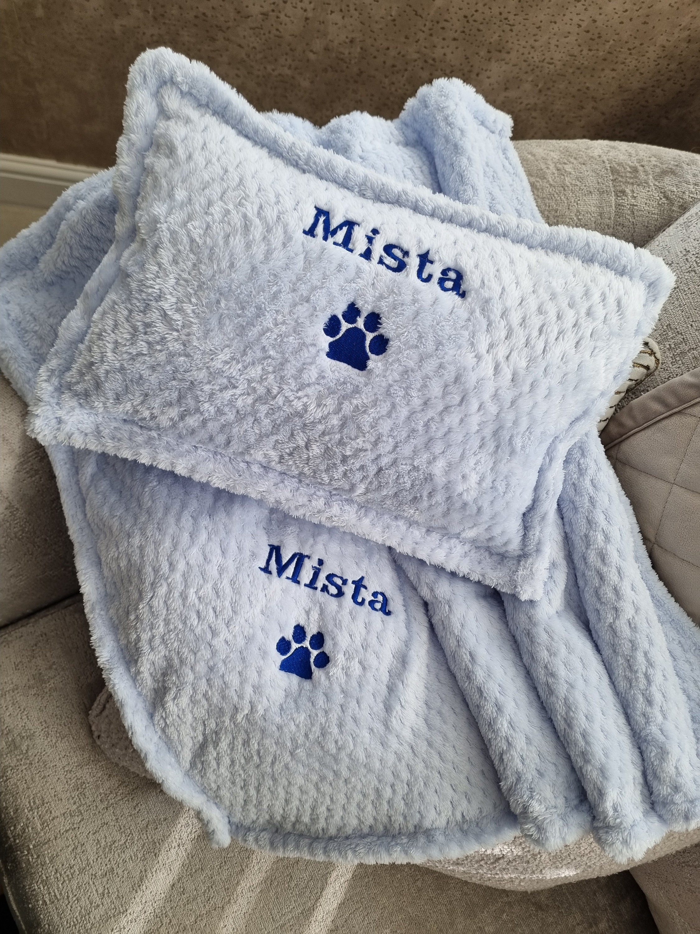 Personalised dog outlet towel and blanket