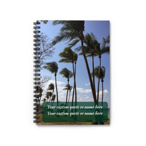 Spiral Notebook - Ruled Line - Personalized - Palm Trees