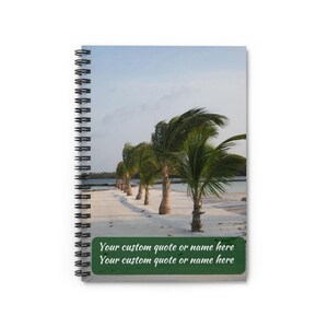 Spiral Notebook - Ruled Line - Personalized - Palm Trees on beach