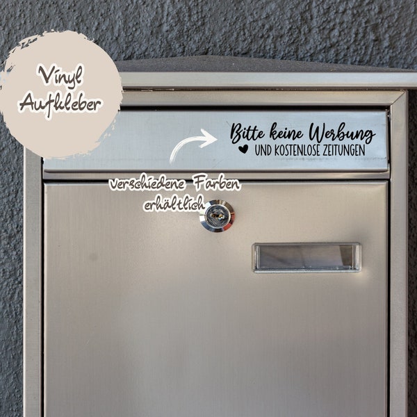 Aufkleber für Briefkasten Bitte keine Werbung