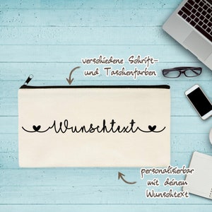 Kosmetiktasche personalisiert • Täschchen mit Wunschtext • Geschenk Frauen JGA • Schminktasche Reisebeutel Beauty Bag