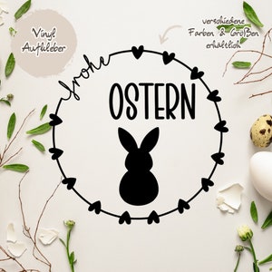 Frohe Ostern Aufkleber Hase • Fensterdeko Vinyl Sticker • Osterhase Fensterbild • Osterdeko Frühling selbstklebend
