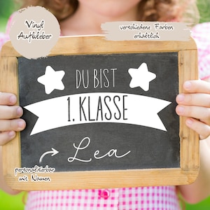 Personalized vinyl sticker for school enrollment • You are in 1st grade • Sticker with name • Back to school gift • 1st day of school photo decoration