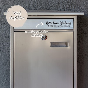 Bitte keine Werbung Aufkleber Briefkasten • Kein Reklame Sticker wetterfest • Vinyl Schild Zeitungen Stop selbstklebend