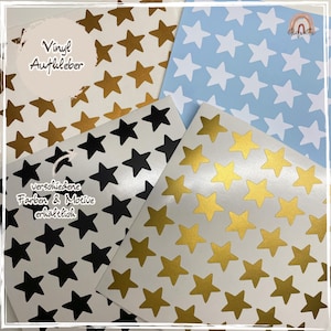 Stern & Herz Aufkleber Vinyl • 36 Sticker Deko selbstklebend • Kinderzimmer • Bullet Journal Basteln DIY