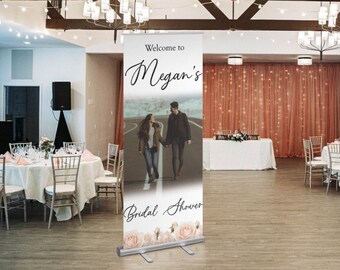 Personalized Bridal Shower Retractable Banner, Party Welcome Sign