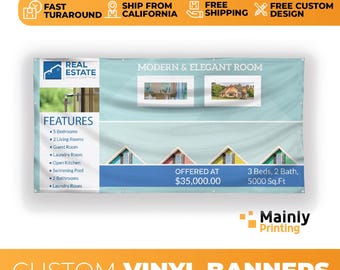 Real Estate Business Banner, Personalized Vinyl Sign