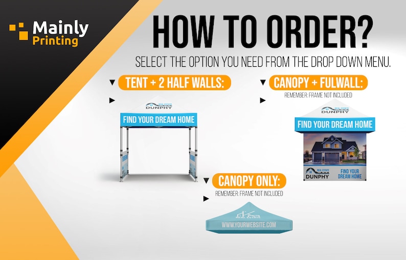 Custom Printed Event Tent, 10x10ft Canopy, Business Sign - Etsy