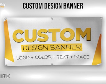 Custom Vinyl Banner, Personalized Business Sign, Logo Design