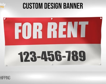 For Rent Banner, Personalized Banner for Business, for Sale Sign Custom ...