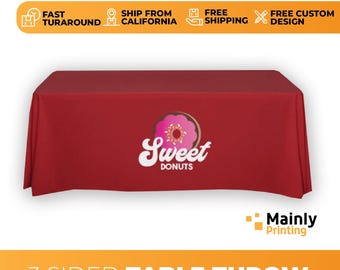 Custom Logo Tablecloth, Business Design, Printed Table Throw