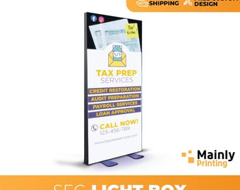 Portable LED Fabric Light Box Sign, 3.3x6.6 ft, Trade Show Display
