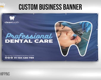 Dental Care Vinyl Banner, Dentist Hanging Banner