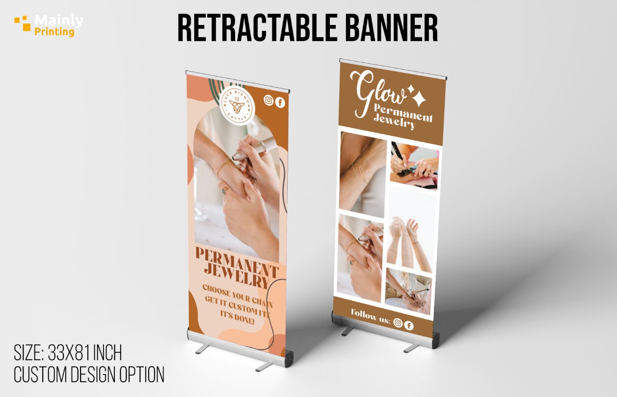 Custom Retractable Business Sign Banner, Jewelry Design - Etsy