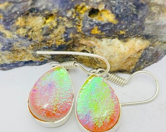 AAA+ Opal Overlay Earrings Handmade Earrings Artisan Jewelry Gift for Her Unique Gemstone Earrings Special Occasion Jewelry Unique Earrings