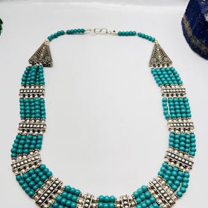 Turquoise Necklaces 925 sterling silver Overlay Necklaces  for women Turquoise Necklaces Handmade Gemstone jewelry