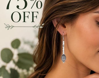 Natural Labradorite Earrings in 925 Sterling Silver | Handmade Flashy Gemstone Earrings | Boho Gift for Women