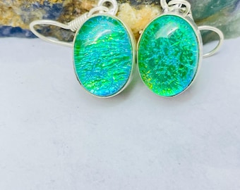AAA+ Opal Overlay Earrings Handmade Earrings Artisan Jewelry Gift for Her Unique Gemstone Earrings Special Occasion Jewelry Unique Earrings
