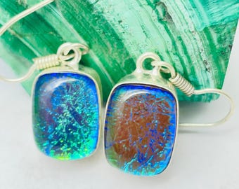 AAA+ Opal Overlay Earrings Handmade Earrings Artisan Jewelry Gift for Her Unique Gemstone Earrings Special Occasion Jewelry Unique Earrings