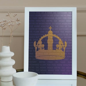 Six the Musical Crown We're Six Lyrics Printable Poster