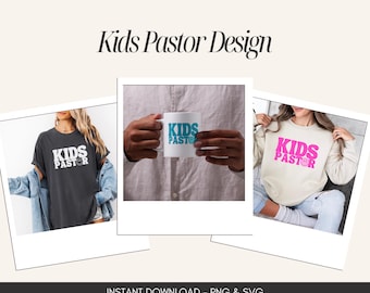 Kids Pastor Download | Cute Christian Ministry Design for Church Staff | Trendy Kids Ministry Digital Download | SVG | PNG
