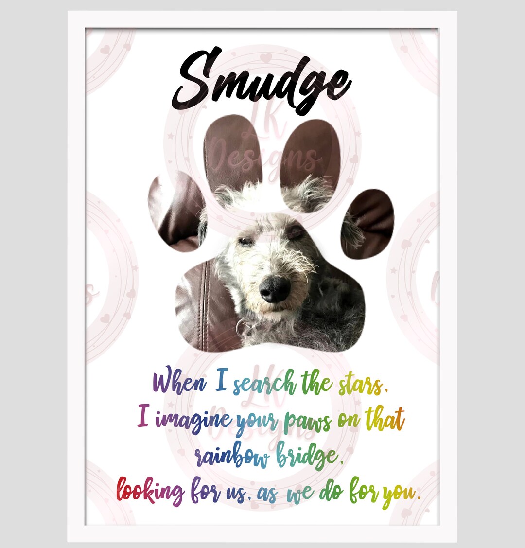 Dog Rainbow Bridge - Fixed Text - Photo Space - Png Sublimation ...