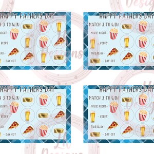 4 x cartes à gratter fête des pères imprimables, conception de fête des pères, texte fixe, téléchargement numérique instantané, carte de fête des pères, PNG, conception par sublimation